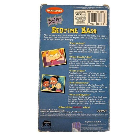 Rugrats Bedtime Bash VHS Tape 5 Not So Sleepy Cartoons 1997 Nickelodeon Tested - Picture 3 of 5